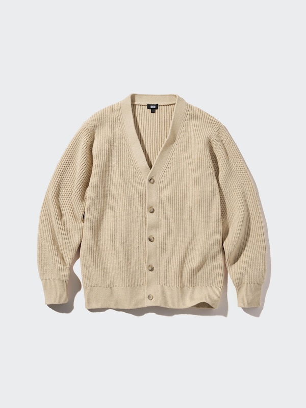 Middle Gauge Knit V Neck Cardigan