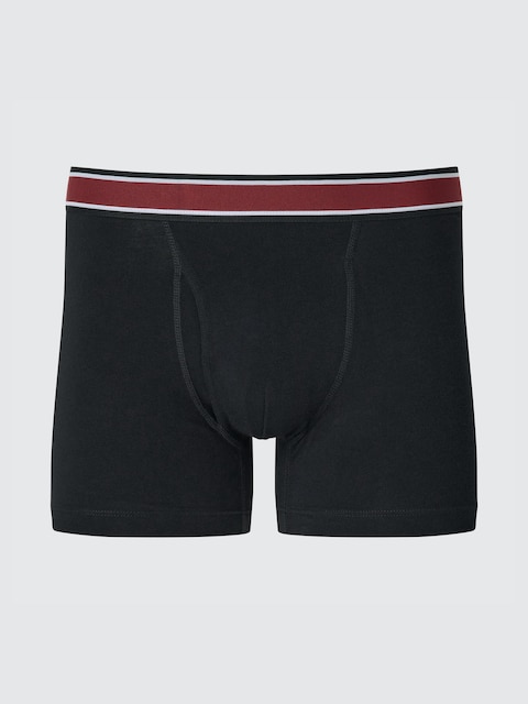 Боксерские трусы Uniqlo с хлопчатобумажной талией в полоску BLACK