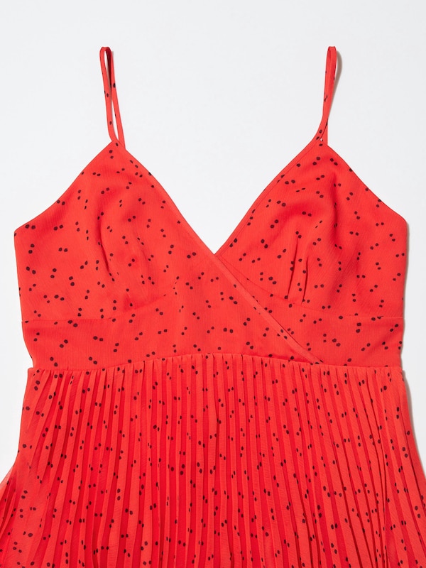 Pleated Camisole Printed Dress