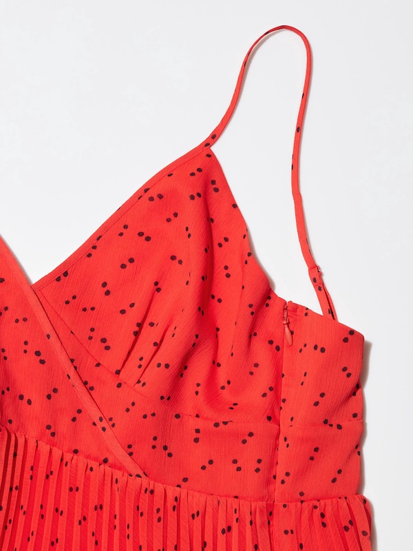 Pleated Camisole Printed Dress