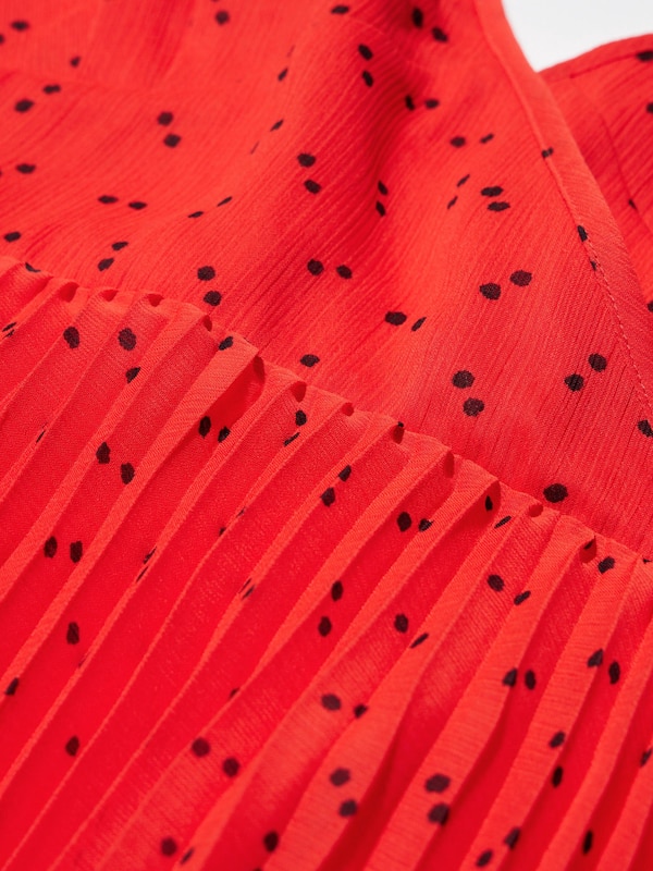 Pleated Camisole Printed Dress
