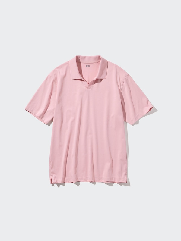 POLO EN JERSEY DE COTON AIRism À COL ITALIEN OUVERT