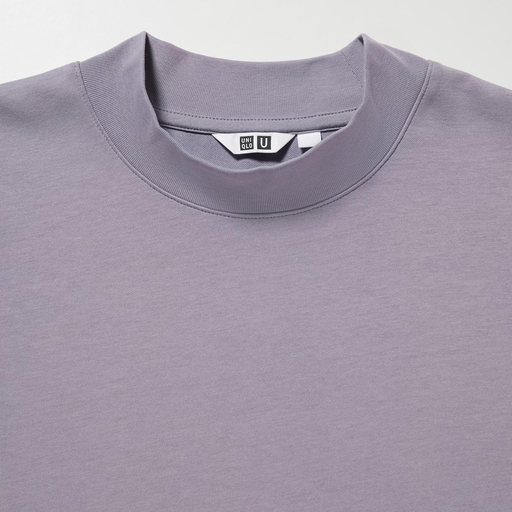 AIRism Cotton Oversized Mock Neck Half Sleeved T-Shirt | UNIQLO GB