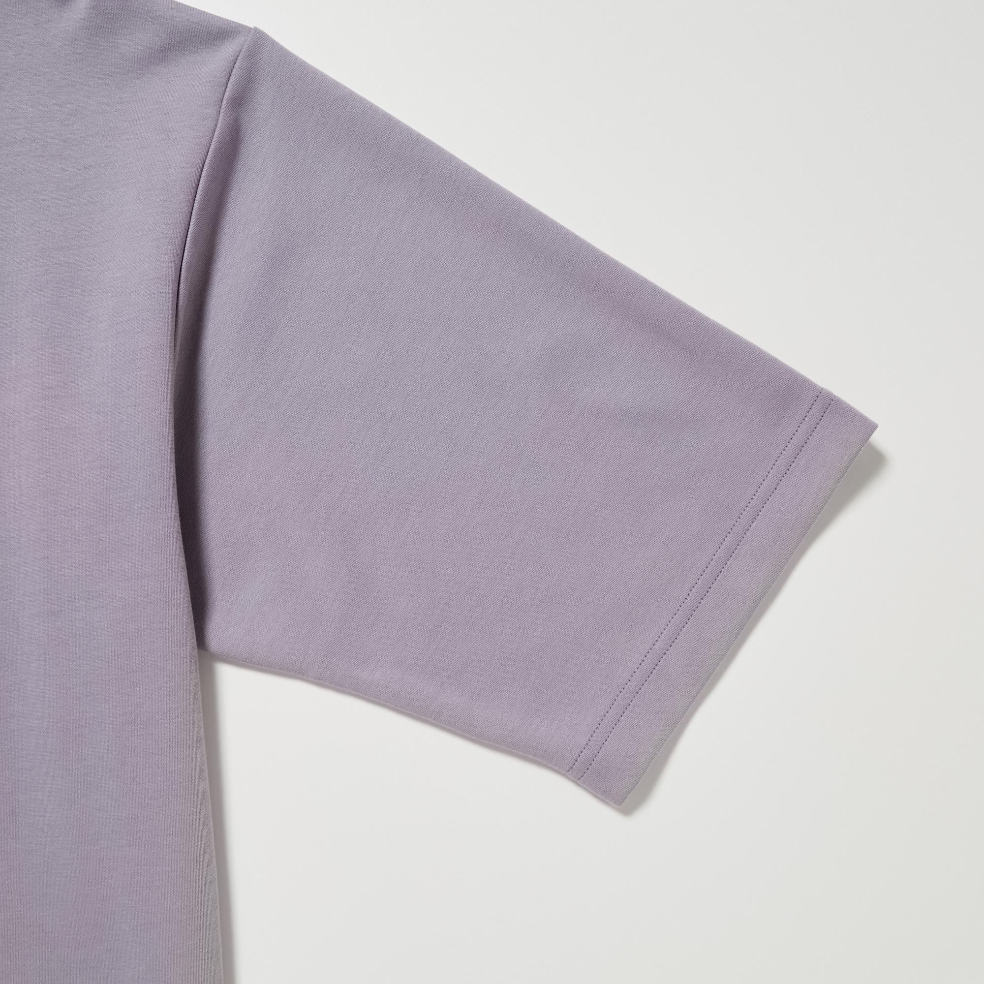AIRism Cotton Oversized Mock Neck Half Sleeved T-Shirt | UNIQLO GB