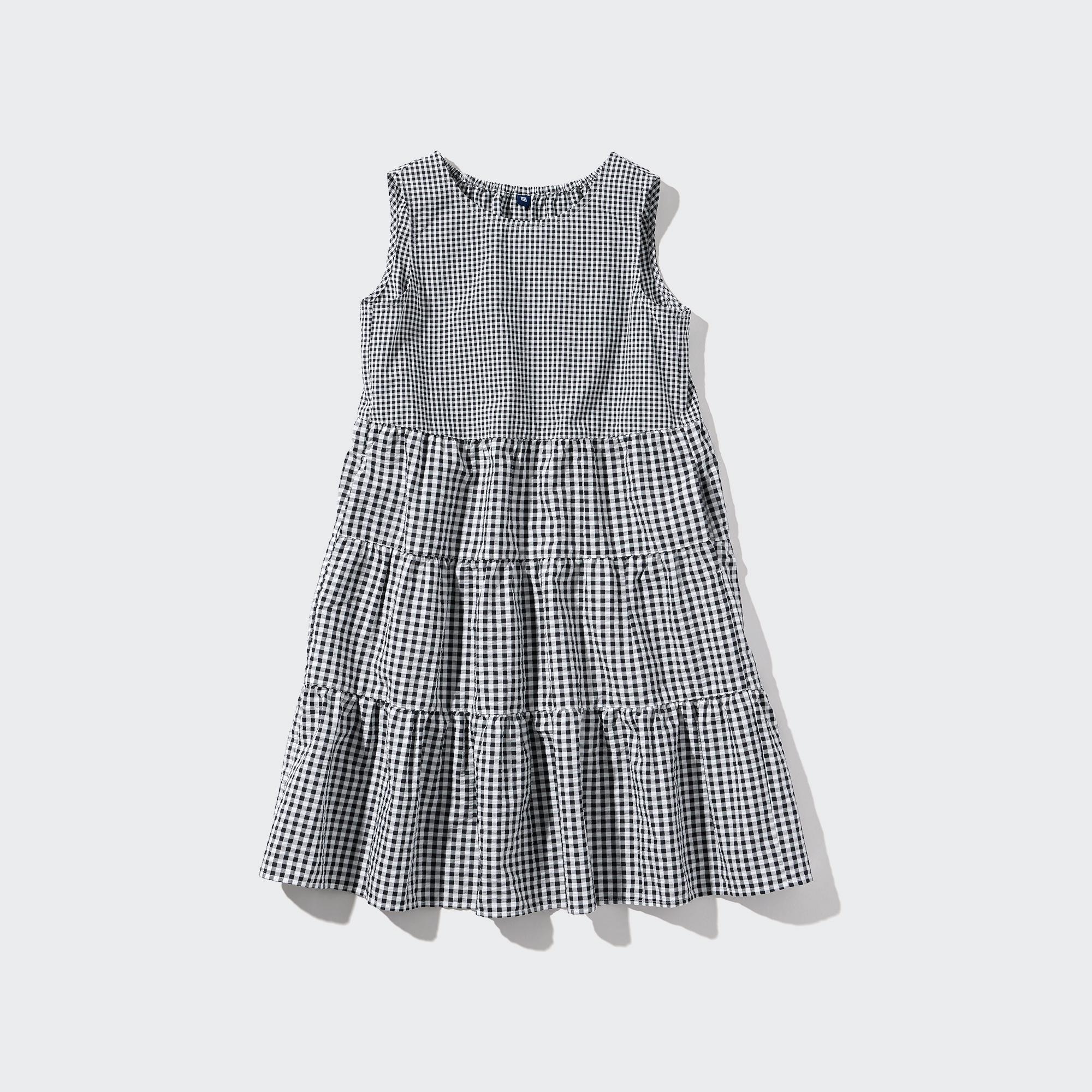 Seersucker Tiered Sleeveless Dress