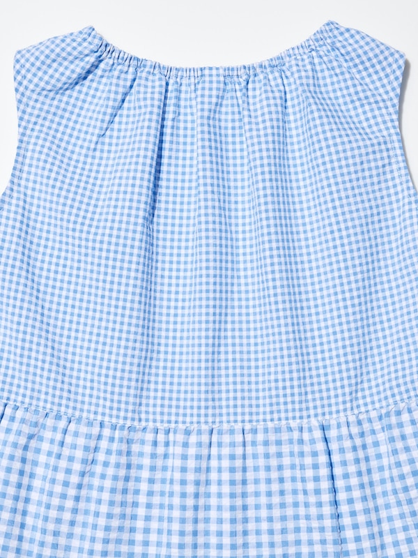 Seersucker Tiered Sleeveless Dress