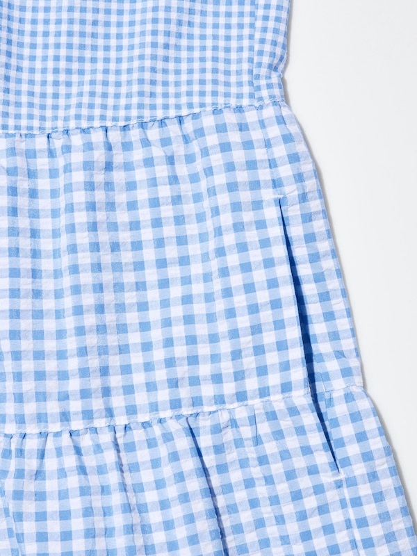 Seersucker Tiered Sleeveless Dress