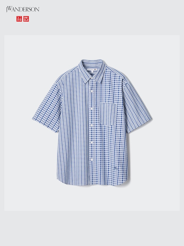 Seersucker Checked Short-Sleeve Shirt