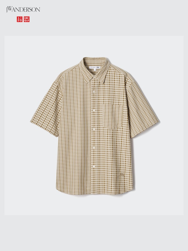 Seersucker Checked Short-Sleeve Shirt