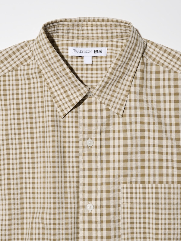 Seersucker Checked Short-Sleeve Shirt