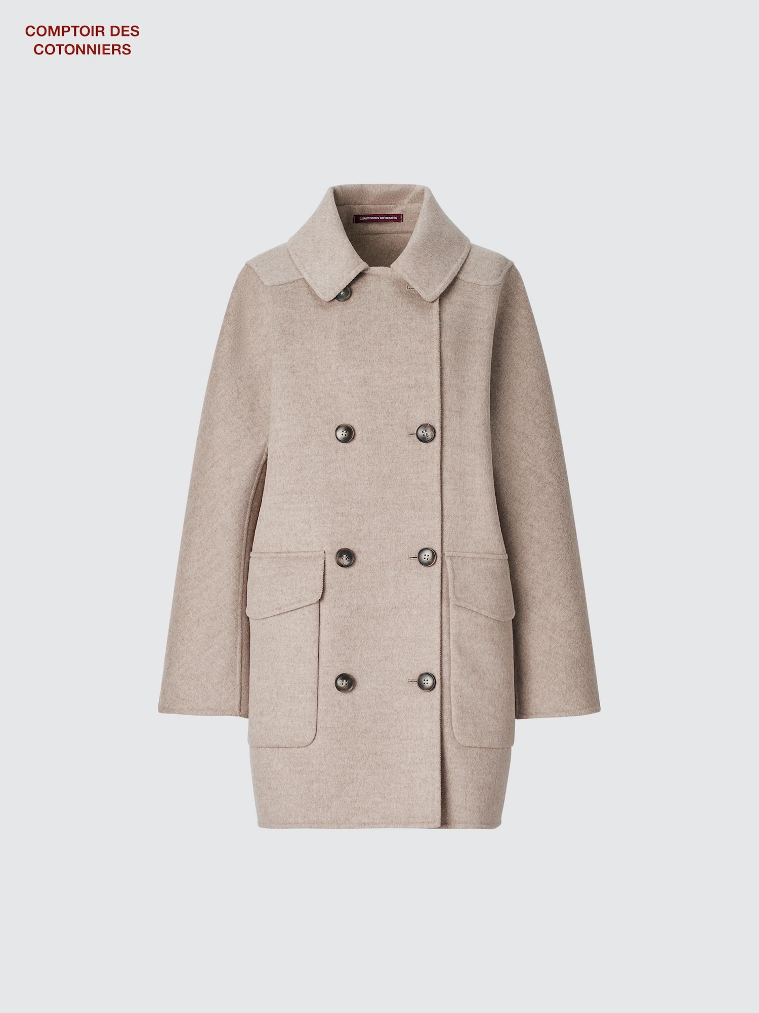 Uniqlo wool blend long outlet beige trench coat