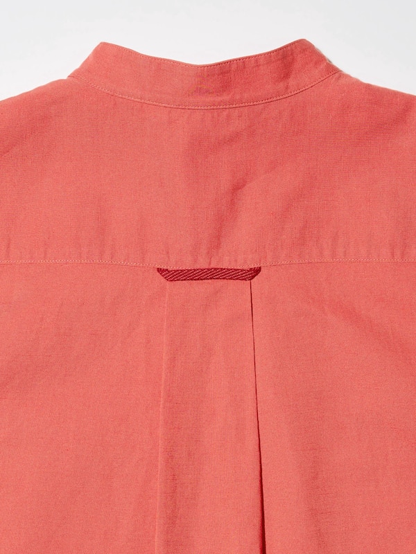 Linen Blend Sleeveless Long Shirt