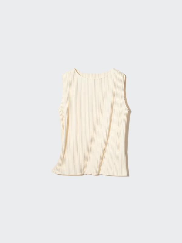 PLEATED SLEEVELESS T-SHIRT