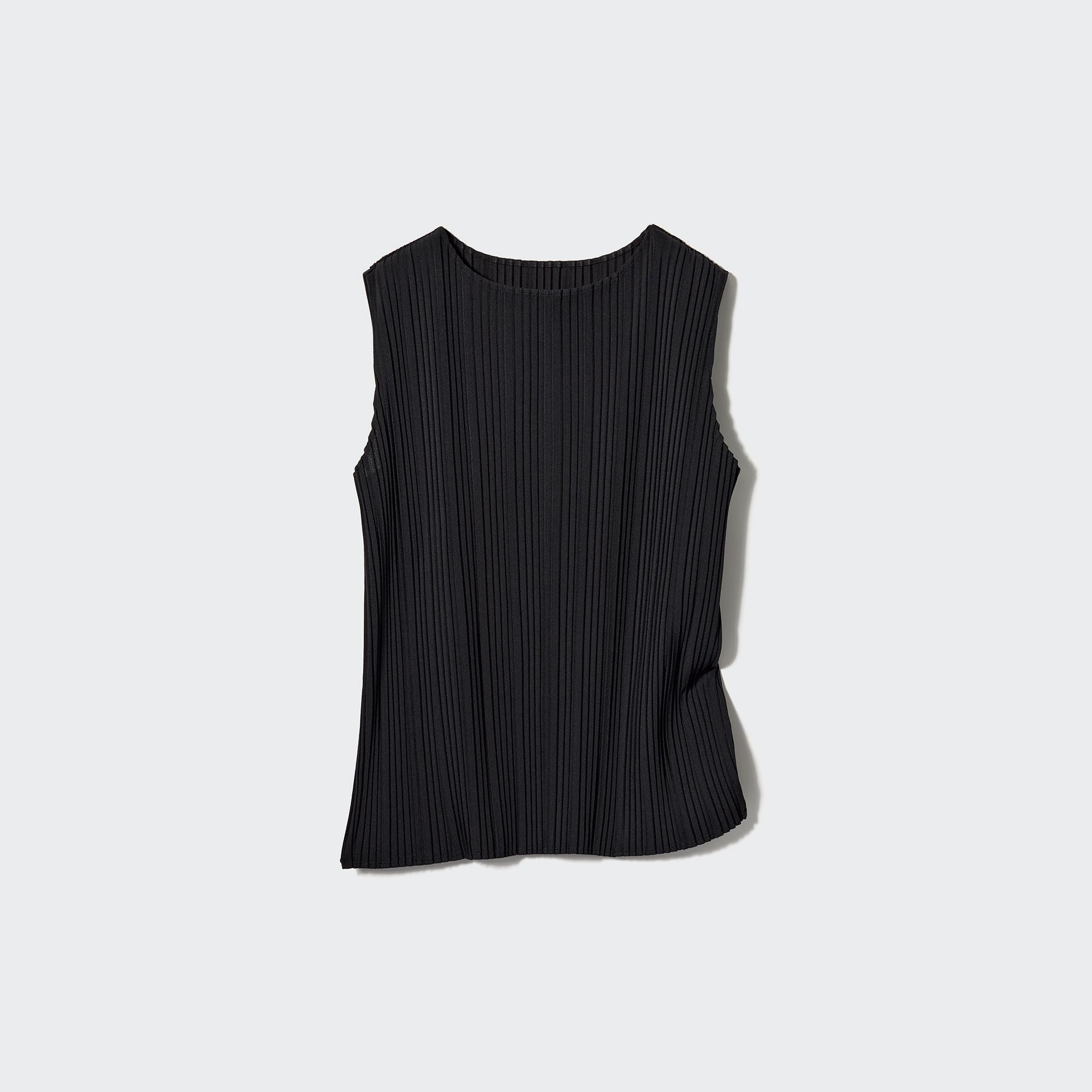 Pleated Sleeveless T-Shirt