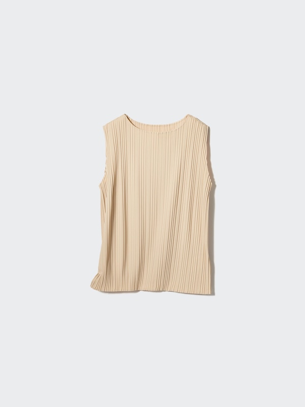 Pleated Sleeveless T-Shirt