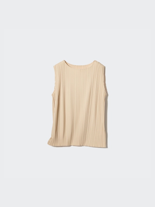Pleated Sleeveless T-Shirt