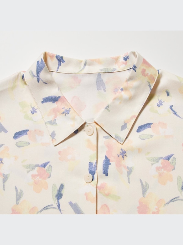 Satin Pyjamas (Flowers, Long Sleeve)