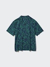 Modal Cotton Blend Short Sleeve Shirt (Print, Open Collar)
