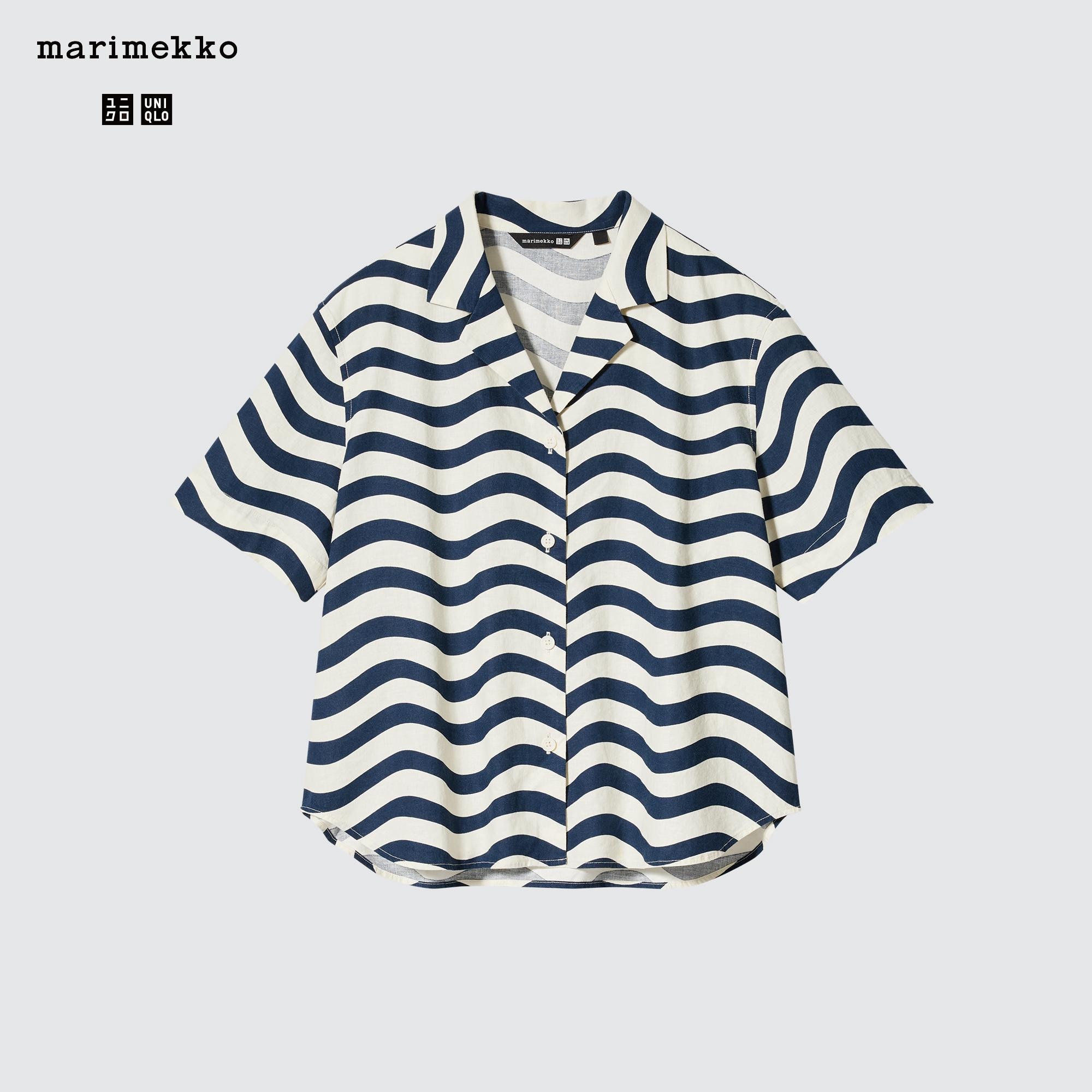Linen blend open collar shirt