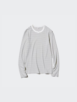 SOFT RIBBED STRIPED CREW NECK T-SHIRT
