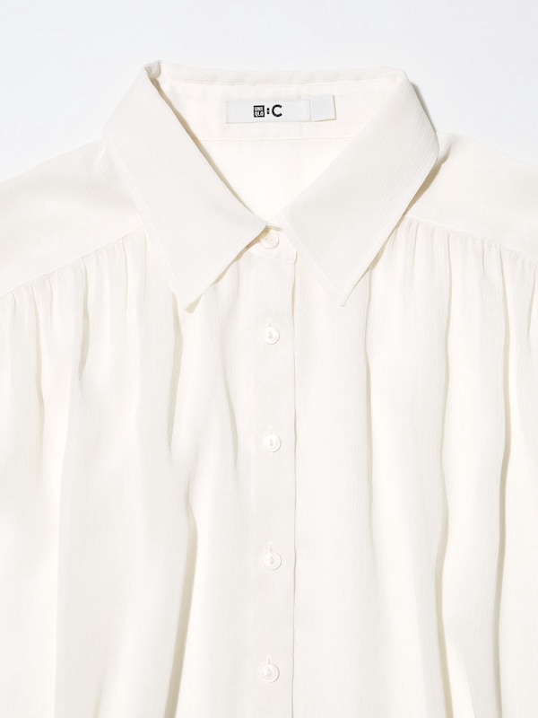 Sheer Volume Long-Sleeve Blouse | UNIQLO US