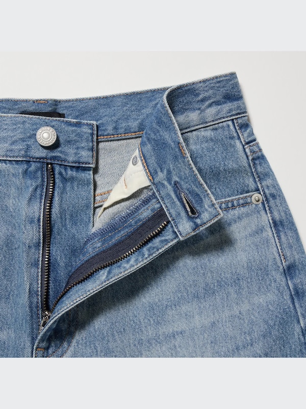 High Rise Denim Shorts (Frayed Hem)
