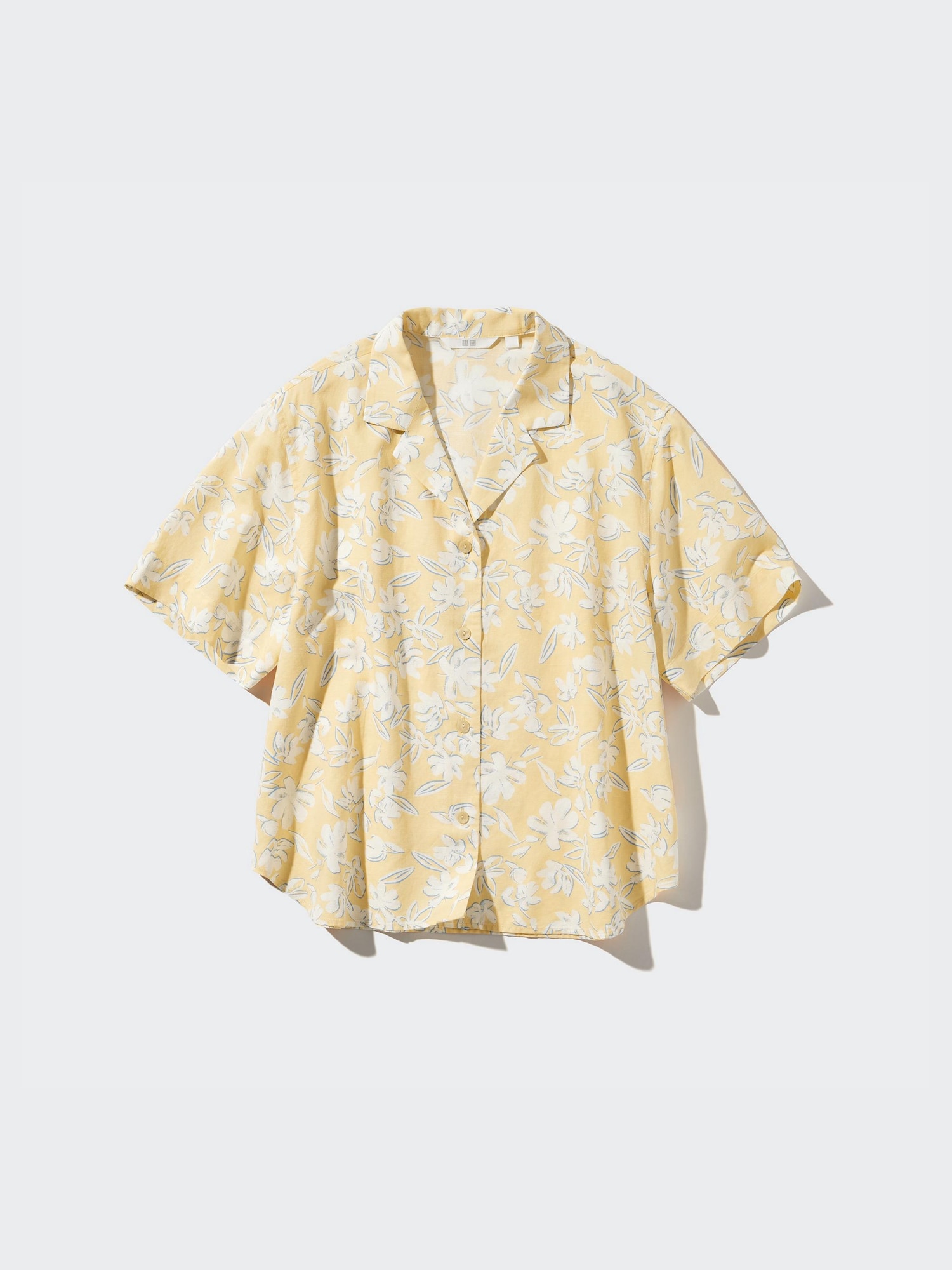 Linen Blend Printed Open Collar Short-Sleeve Shirt | UNIQLO US Linen Blend Printed Open Collar Short-Sleeve Shirt | UNIQLO US