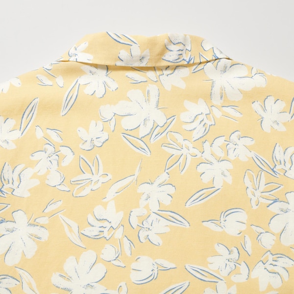 Linen Blend Printed Open Collar Short-Sleeve Shirt | UNIQLO US