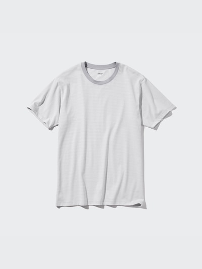 AIRism Cotton Striped Crew Neck T-Shirt (Contrast Trim)