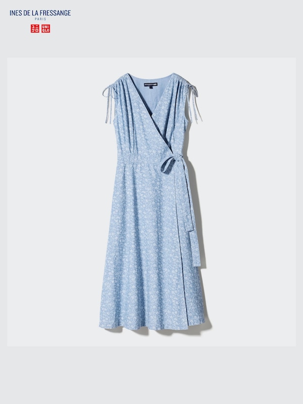 Printed Wrap Sleeveless Dress