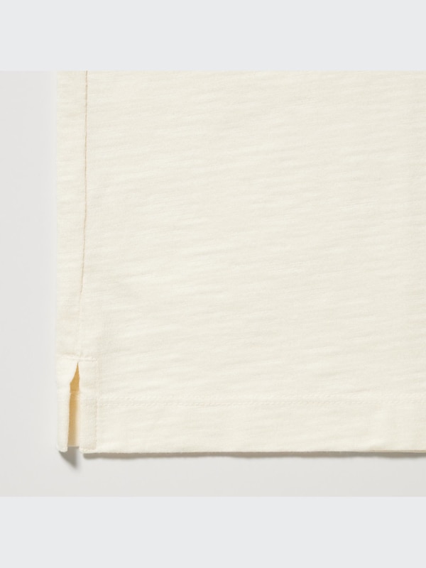 Slub Cotton Henley Neck T-Shirt