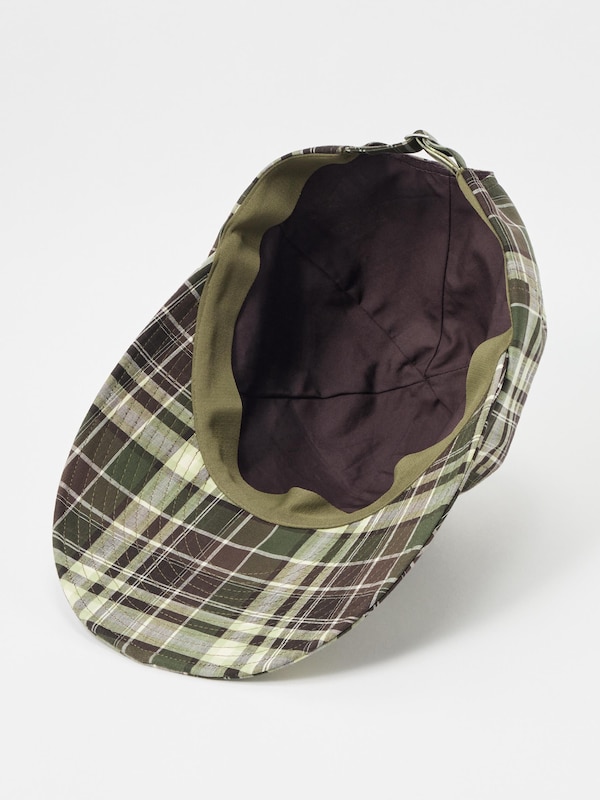 UV Protection Long Brim Checked Cap