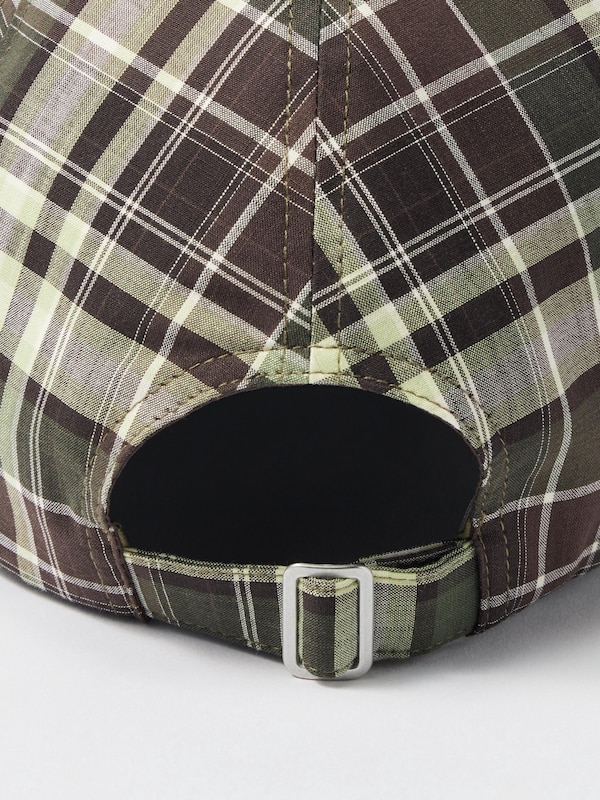UV Protection Long Brim Checked Cap