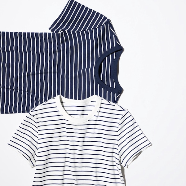 Soft Ribbed Striped Crew Neck Short-Sleeve T-Shirt | UNIQLO US