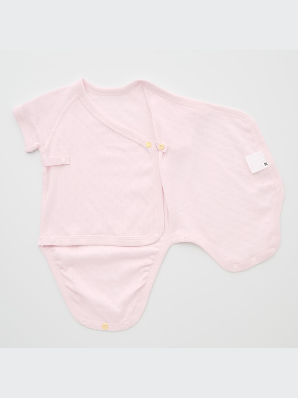 Newborn Pointelle Front-Opening Short Sleeve Bodysuit