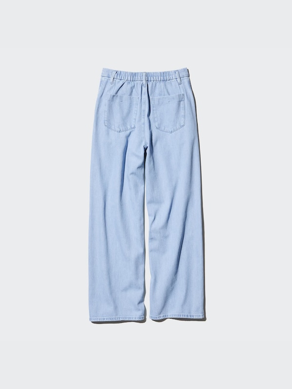 Drapey Denim Pleated Pants