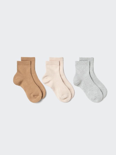Женские носки Uniqlo Crew Ribbed Pile Socks | 3 Pairs