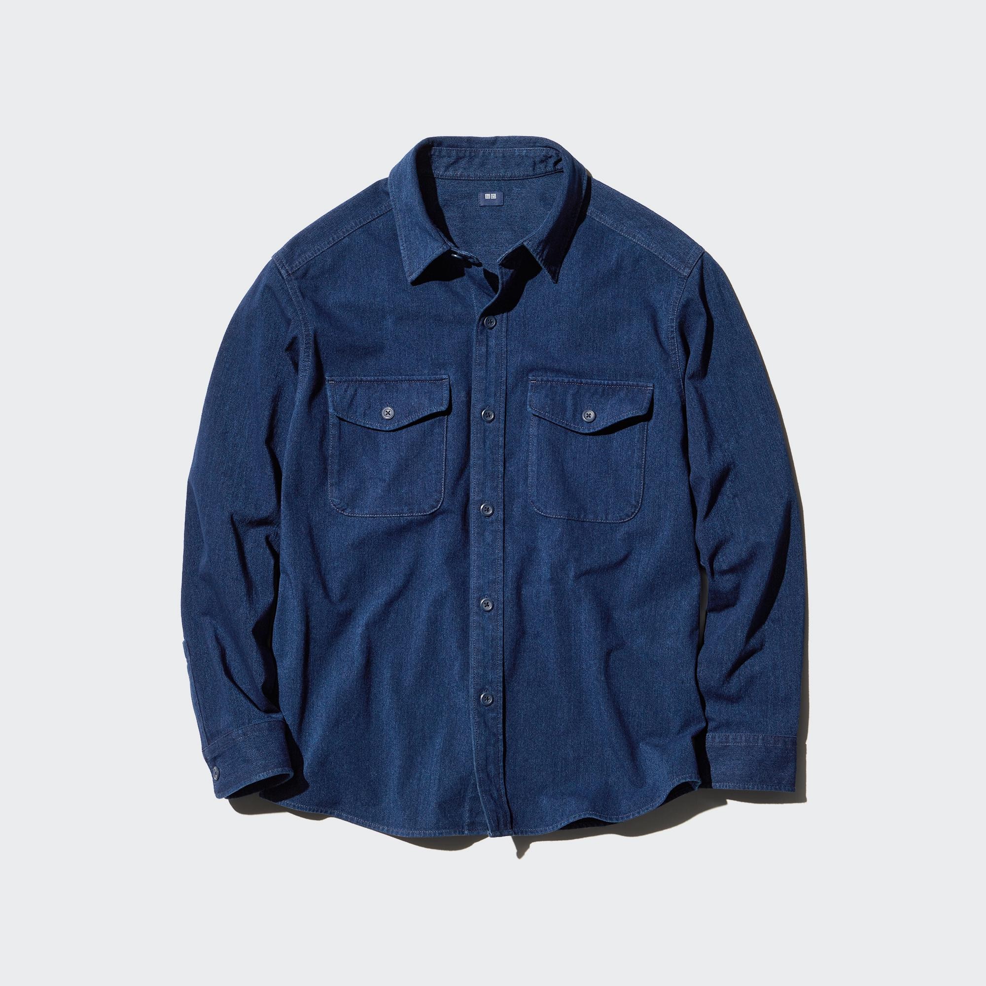 DENIM JERSEY LONG SLEEVE OVER SHIRT