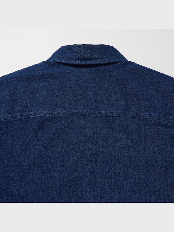 Denim Jersey Long-Sleeve Overshirt