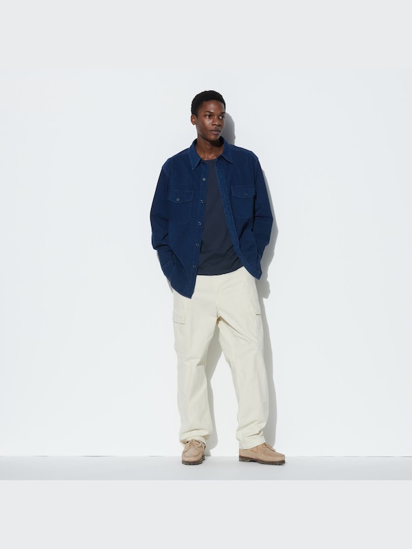 DENIM JERSEY LONG SLEEVE OVER SHIRT