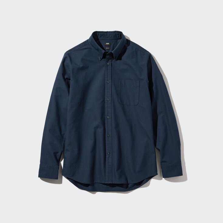 Uniqlo Algodón Camisa Oxford Slim Fit - Azul Marino - S