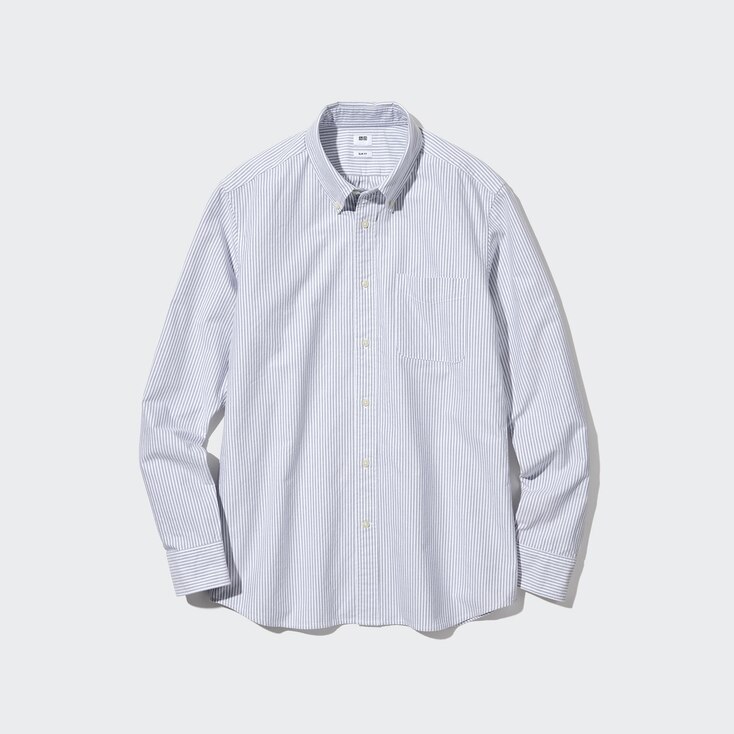 Uniqlo Algodón Camisa Oxford Slim Fit Rayas - Gris - XXL