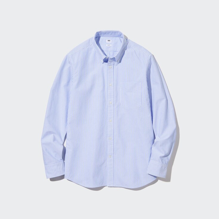 Uniqlo Algodón Camisa Oxford Slim Fit Rayas - Azul - M
