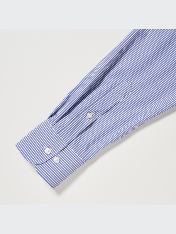 Easy Care Stretch Slim Fit Shirt (Stripe, Semi-Cutaway Collar)