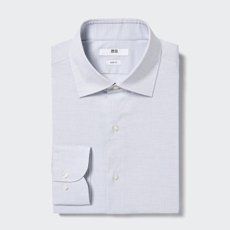 Easy Care Stretch Slim Fit Checked Shirt (Semi-Cutaway Collar)