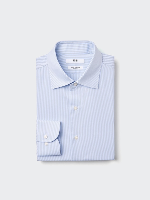 Super Non-Iron Overhemd (Slim Fit, Semi-Cutaway, Gestreept)