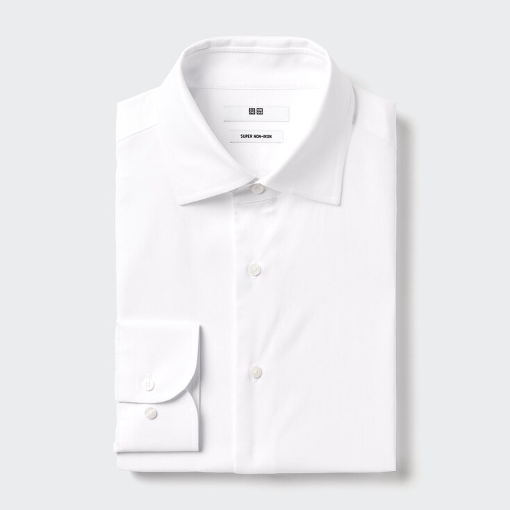Uniqlo Algodón Camisa Antiarrugas Regular Fit - Blanco - M