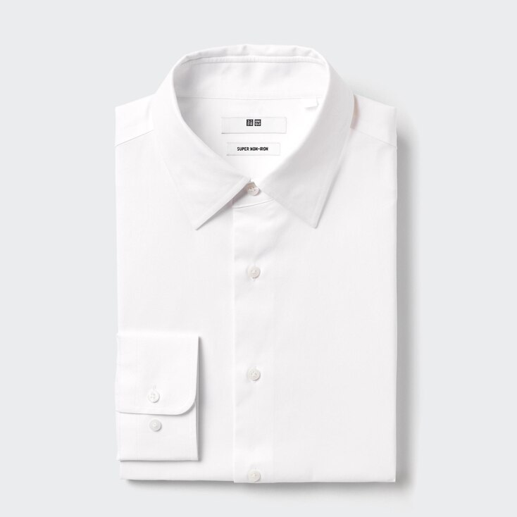 Uniqlo Algodón Camisa Antiarrugas Regular Fit - Blanco - S