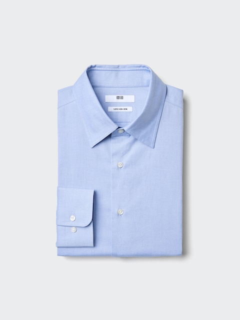 Uniqlo - Chemise Sans Repassage (Coupe Regular) - Bleu Clair - S