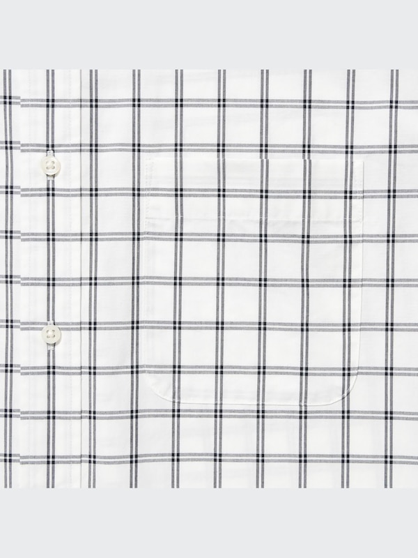 Cotton Broadcloth Shirt (Check, Button-Down Collar)